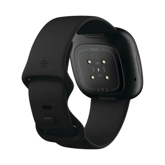 Fitbit Watch Versa 3 Fitness Aluminum Wristband With Heart Rate Tracket - Black/Black